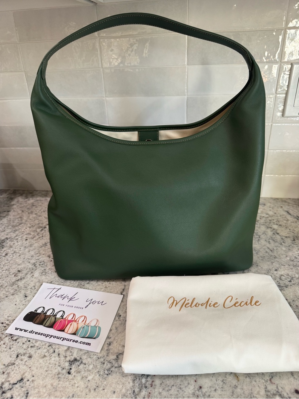 DUYP Dress Up Your Purse Melodie Cecile Slouch Bag Green